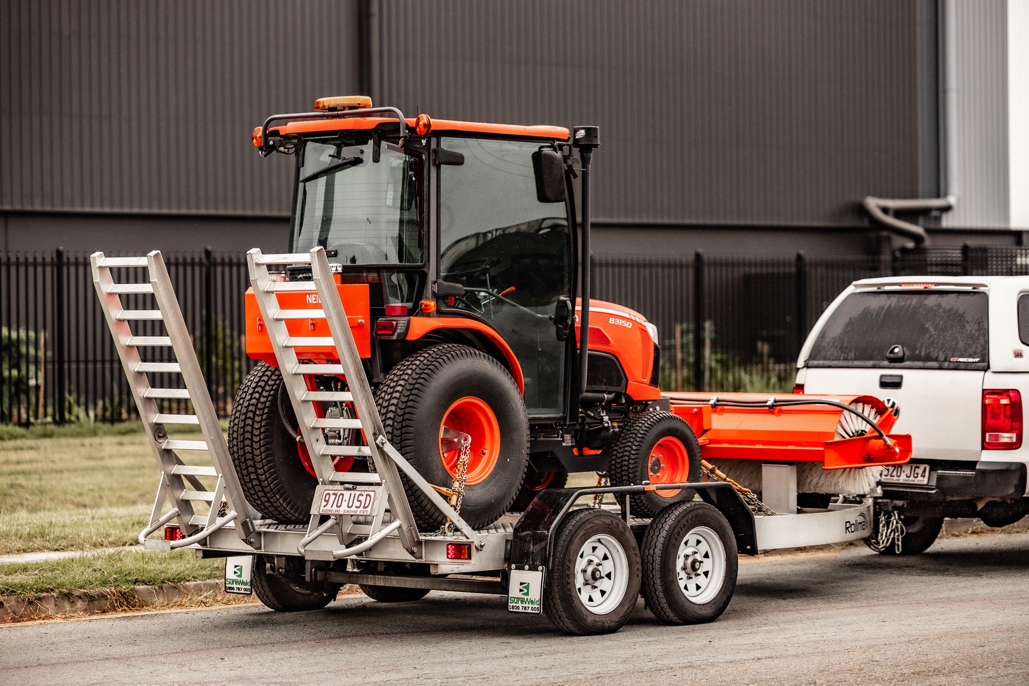 Neilo B3150 shown loaded on the Australian style optional Trailer